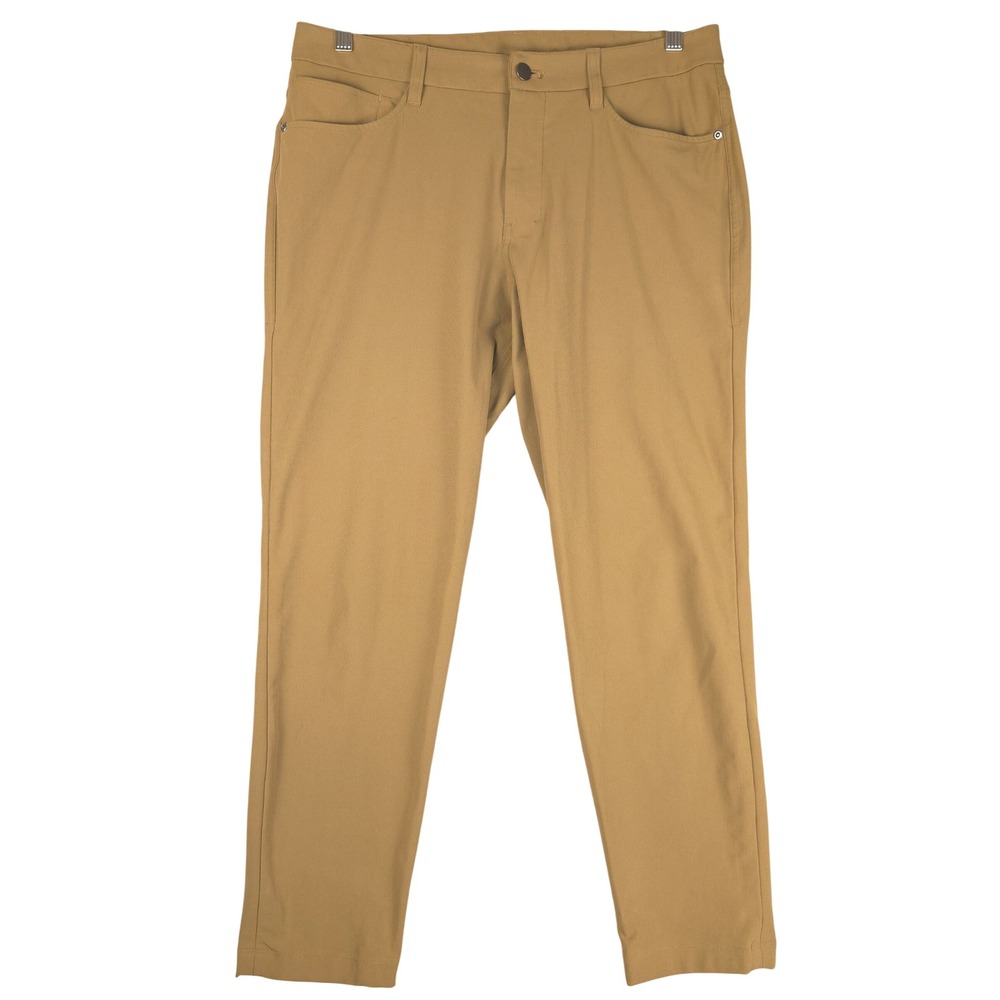 Lululemon ABC Slim-Fit Pant Warpstreme Tan Khaki Mens LM5AQRS 32 (Fits 33x27)